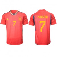 Camiseta España Alvaro Morata #7 Primera Equipación Mundial 2022 manga corta